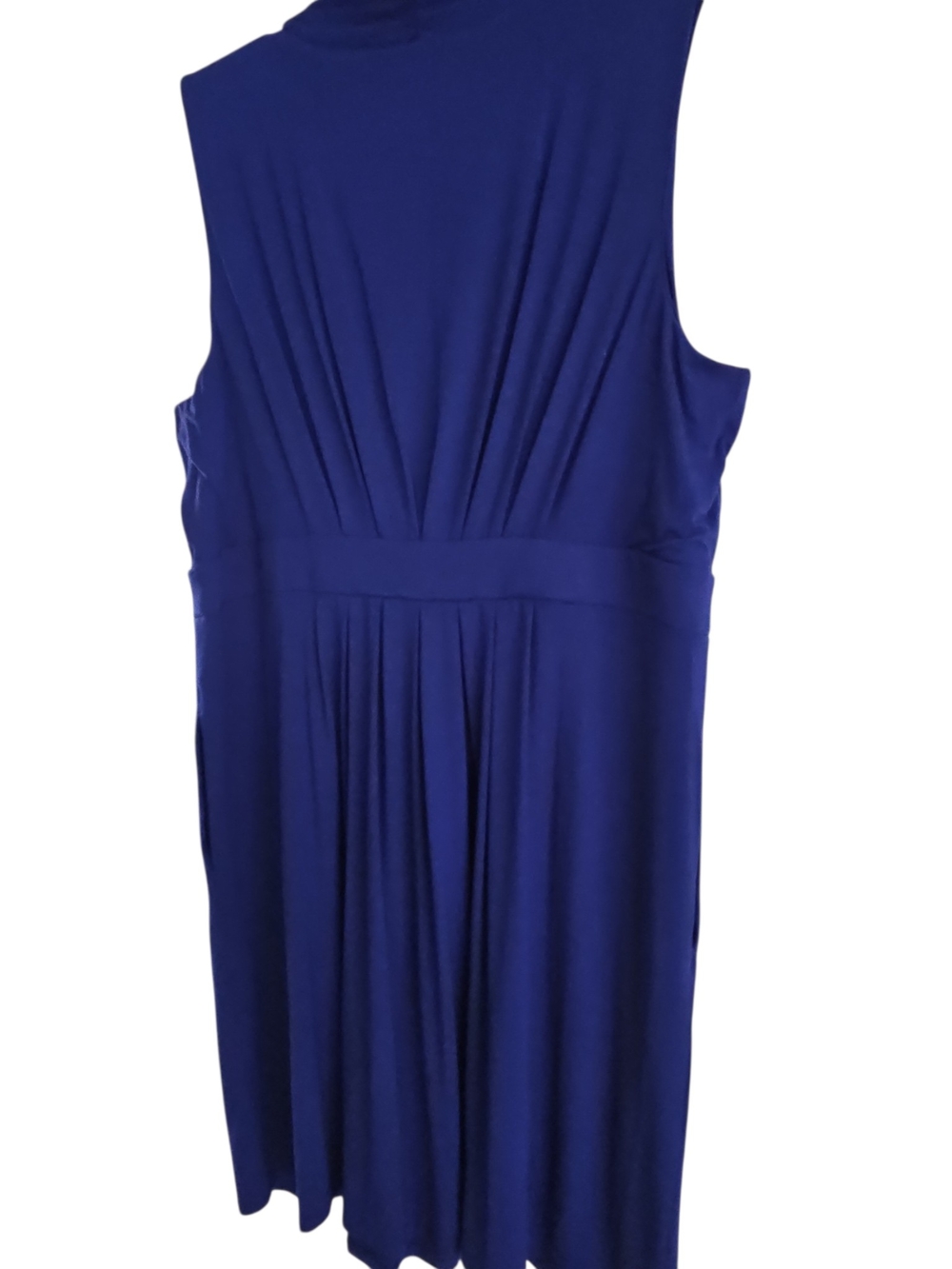 Chico's 3 Jasmina Dress Size 16 /XL Blue Sleeveless Pleated Pockets